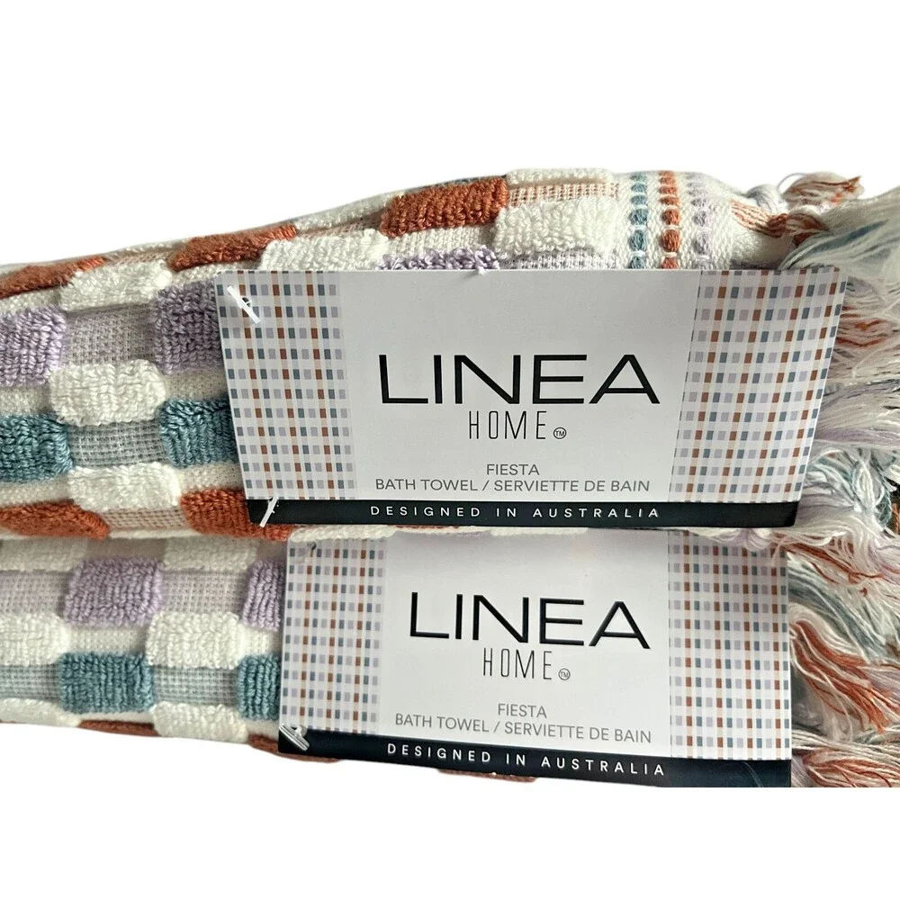 Linea Home Fiesta 8 Piece Towel Set 2 Bath 2 Hand 4 Facecloths Lilac Spice
